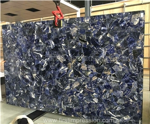 Blue Precious Stone/Luxury Solidate Blue Jasper Semiprecious Stone Tiles/Solidate Blue Gemstone Wall Tiles & Floor Tiles/Azul Bahia Semiprecious Stone