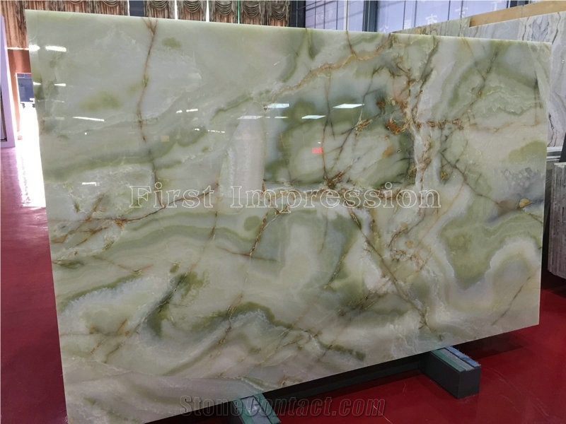 China Antique Green Onyx Slabs & Tiles/Straight & Cross Cutting/Boot Match/Background/Wall Covering/Stair/Skirting/Cladding/Cut-To-Size for Floor Covering/Interior Decoration/Wholesaler