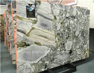 China Green Marble Big Slab/Green Marble Tile & Slab/White Beauty/Ice Connect Marble/Chinese Green /Marble Tiles Cut to Size/Ice Green/White and Green Marble Tiles for Wall & Floor Covering