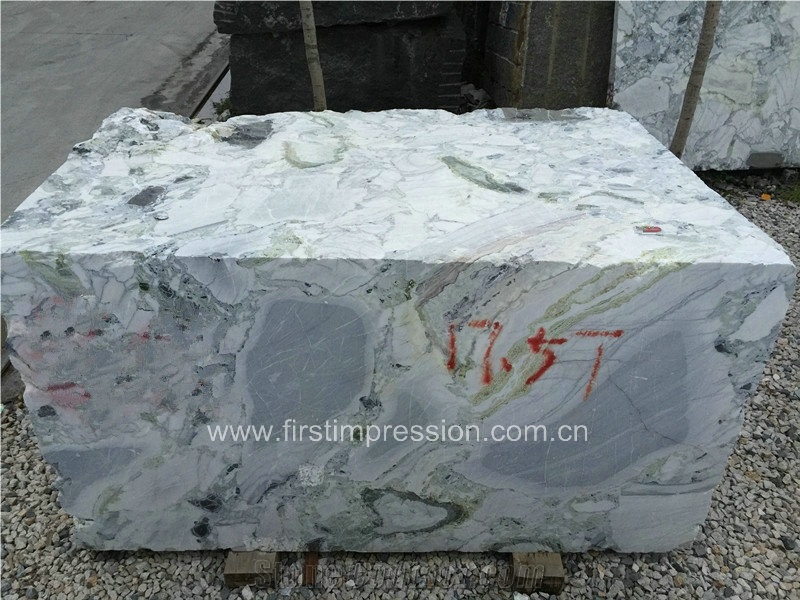 China Ice Connect Marble Blocks/Ice Green Marble Slabs/Green Marble/Tv Background Stone/Chair Decoration Stone/Cold Jade/Primavera Marble