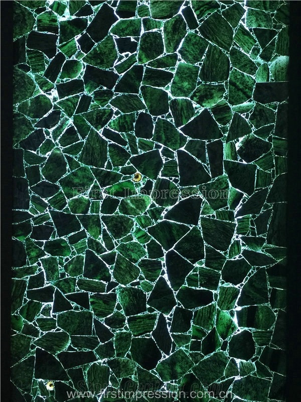 Classic Green Agate Semiprecious Stone Slabs Tiles/Green Gemstone Tiles/Semi Precious Stone Wall/Wall Covering Building Tiles/Precious Stone Big Slabs
