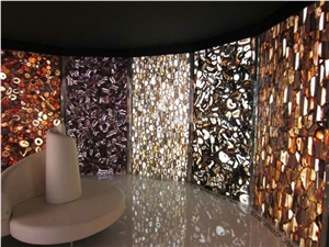 Colorful Agate Semiprecious Stone Gangsaw Big Slab&Tiles&Customized/Gemstone for Flooring&Wall Covering/Mixed Color Semi Precious Stone Panels/Colorful Stone Flooring/Interior Decoration Material