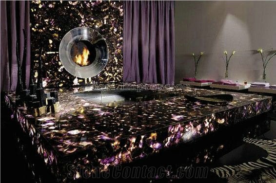 Colorful Agate Semiprecious Stone Gangsaw Big Slab&Tiles&Customized/Gemstone for Flooring&Wall Covering/Mixed Color Semi Precious Stone Panels/Colorful Stone Flooring/Interior Decoration Material
