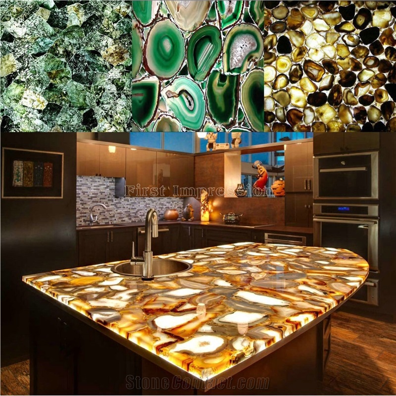 Gemstone for Wall & Floor Covering Tiles/New Polished Semiprecious Stone Big Slab/Cheap Agate Stone Slabs & Tiles/Colorful Agate Transmittance Stone Blackground Wall/Nice Interior Decoration Material
