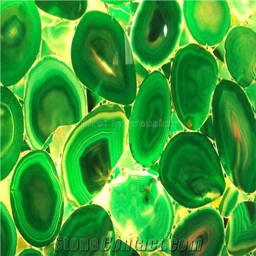 Green Agate with Gold Line Semiprecious Stone Slab&Gangsaw Big Slab&Customized/Gemstone for Wall Covering&Flooring/Agate Semi Precious Stone Panels/Interior Decoration/Luxury Red Semi-Precious Stone