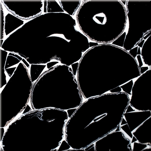 High Quality Black Agate Semiprecious Stone Slabs/Luxury Dark Black Semi-Precious Stone/Semi Precious Stone Slab for Wall Cladding&Flooring/Semi-Precious Stone Panel/Interior Decoration Stone