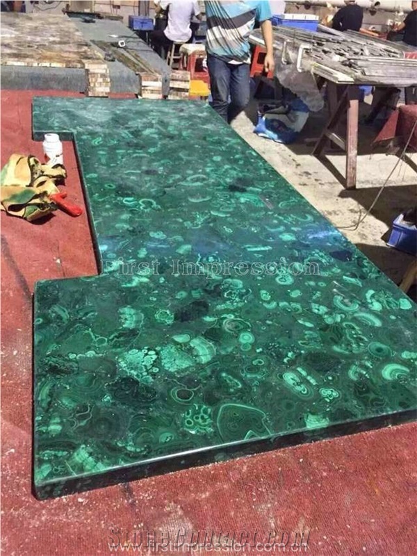 Hot Malachite Semiprecious Stone Slab/Luxury Green Semi-Precious Stone Slab&Tile&Customized/Semi Precious Stone Slab for Wall Cladding&Flooring/Semi-Precious Stone Panel/Interior Decoration