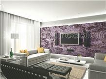Hot Purple Crystal Semiprecious Stone Big Slabs/Luxury Lilac Semi-Precious Stone Slab&Tile&Customized/Semi Precious Stone Slab for Wall Cladding&Flooring/Semi-Precious Stone Panel/Interior Decoration