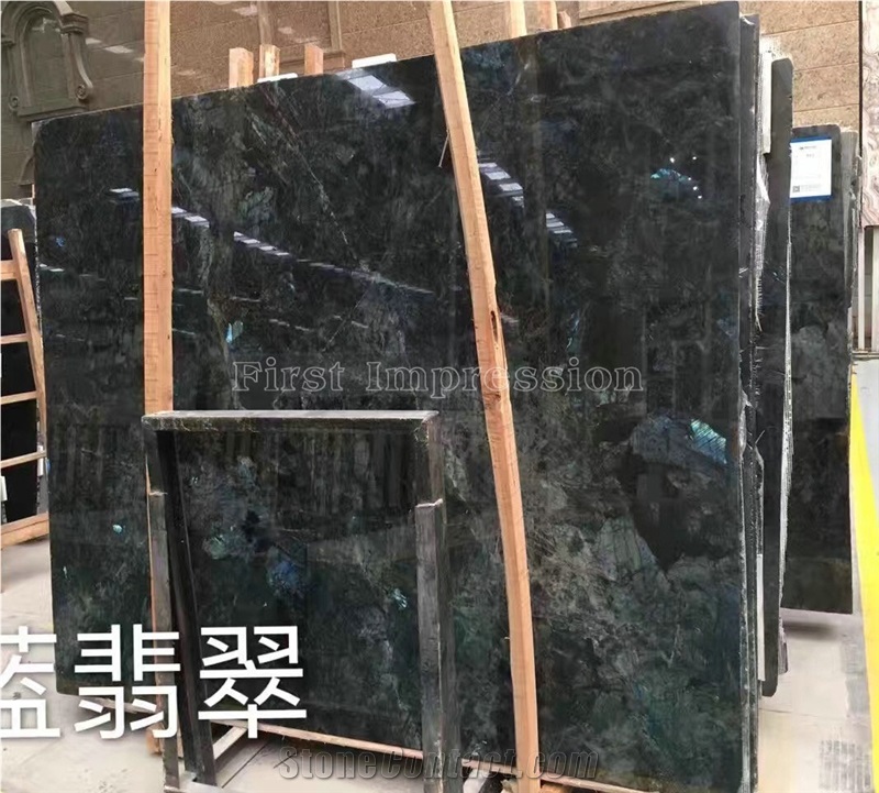 Hot Sale Lemurian Labradorite Blue Granite Polished Slabs & Tiles/Madagascar Granite with Blue Sparking Spots/Polished Natural Building Stone Flooring/Feature Wall,Interior Paving/Clading/Decoration
