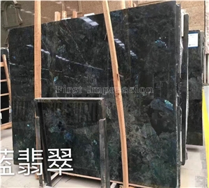 Hot Sale Lemurian Labradorite Blue Granite Polished Slabs & Tiles/Madagascar Granite with Blue Sparking Spots/Polished Natural Building Stone Flooring/Feature Wall,Interior Paving/Clading/Decoration