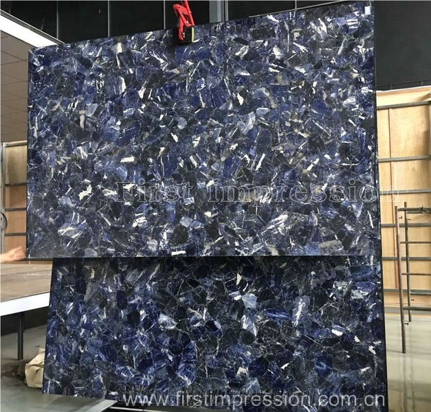 Luxury Solidate Blue Jasper Semiprecious Stone Tiles/Solidate Blue Gemstone Wall Tiles & Floor Tiles/Azul Bahia Semiprecious Stone