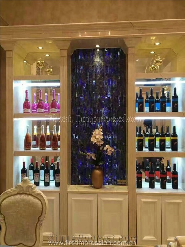 Luxury Solidate Blue Jasper Semiprecious Stone Tiles/Solidate Blue Gemstone Wall Tiles & Floor Tiles/Azul Bahia Semiprecious Stone