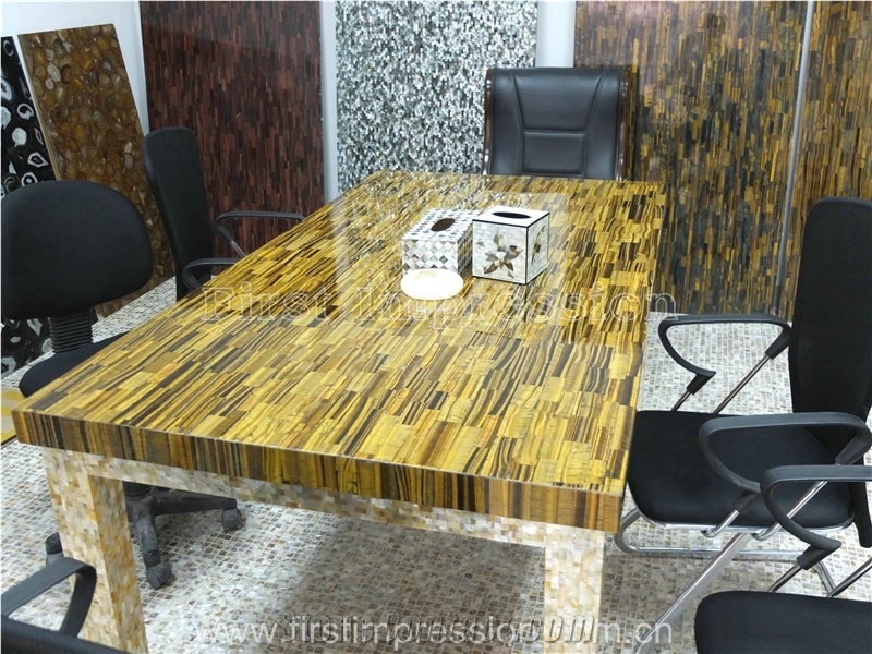 Luxury Tiger Eye Semiprecious Stone Slabs&Tiles/New Tiger Eye Stone Big Slabs/Semiprecious Stone Slabs/Gemstone Tiles for Wall & Floor Covering