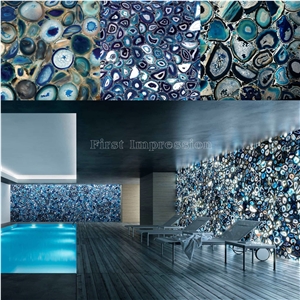Popular Agate Translucent Stone Walling/Semi-Precious Stone Interior Walling/Agate Transmittance Stone Blackground Wall/Semi Precious Stone/Interior Decoration/Gemstone Slab for Wall Covering Tiles