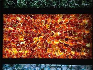 Popular Red Agate Semiprecious Stone Big Slabs/Gemstone Slabs & Tiles/Red Agate Semi Precious Wall Covering/Interior Decoration for Kitchen/Background