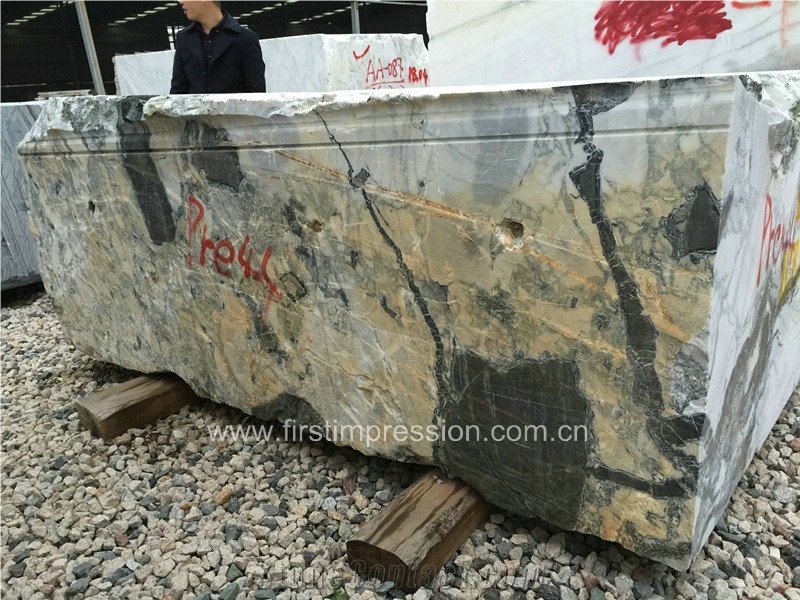 Popular/White Beauty/Ice Connect Marble Block/Ice Green/China Green Marble/Green Marble Blocks/Nice Blocks/Ice Green Marble Block