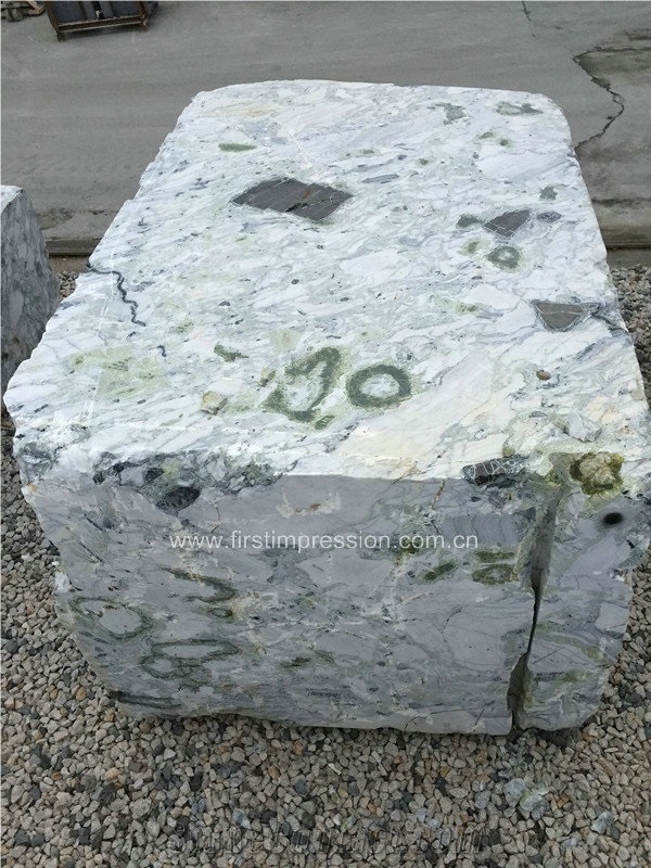Popular/White Beauty/Ice Connect Marble Block/Ice Green/China Green Marble/Green Marble Blocks/Nice Blocks/Ice Green Marble Block