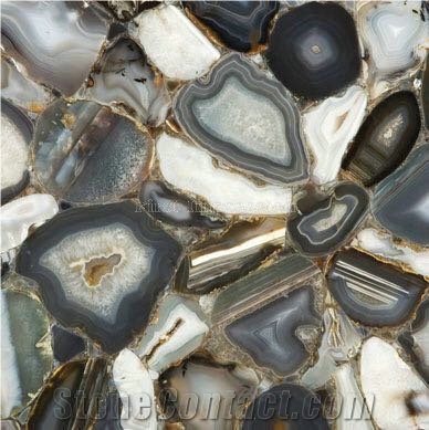 White Agate Semiprecious Stone Gangsaw Big Slab&Tiles&Customized/Gemstone for Flooring&Wall Covering/Mixed Color Semi Precious Stone Panels/Colorful Stone Flooring/Interior Decoration Material