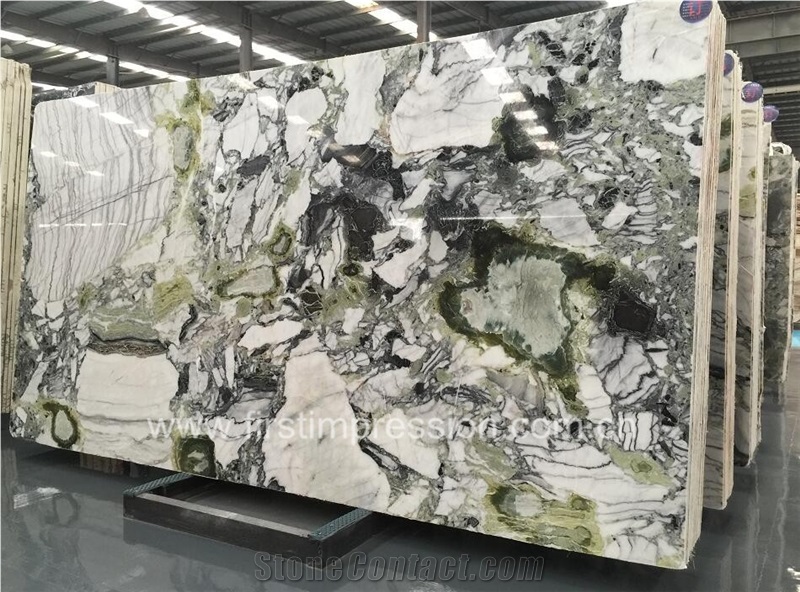 White Beauty Marble Slab /Ice Connect Marble Slab /White Beauty Lux Marble Slab and Tiles /Green Marble Slab