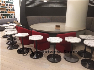 Statuario Table Tops, Carrara Table Tops, Round Table Top