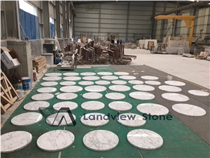 Statuario Table Tops, Carrara Table Tops, Round Table Top
