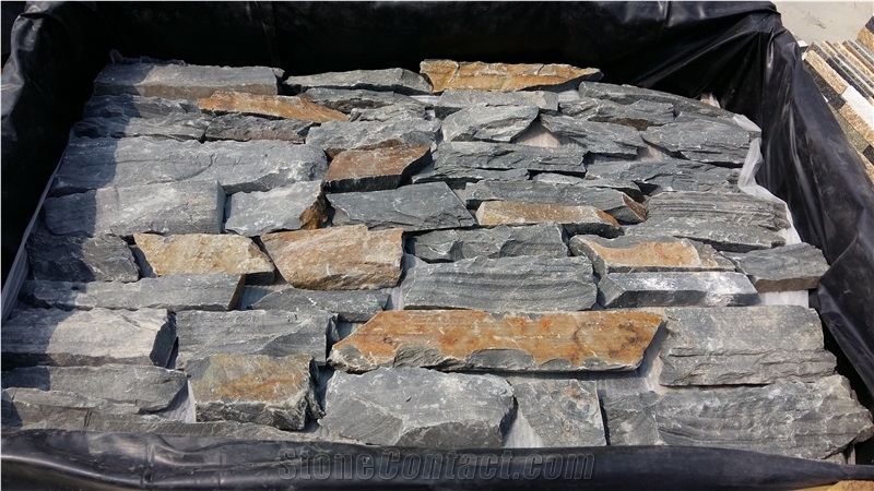 Green Slate China Stone Decor Glued Cultured Ledge Stone Wall Cladding
