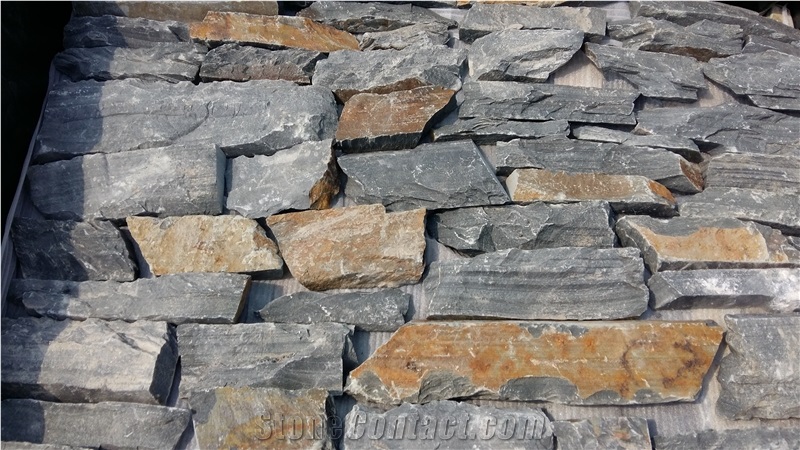 Green Slate China Stone Decor Glued Cultured Ledge Stone Wall Cladding