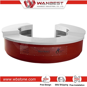 China Manufacturing White Artificial Stone Round Counter for Reception Top Solid Surface Reception Table China Manufacturing White Artificial Stone Round Counter for Reception Top Solid Surface Reception Table