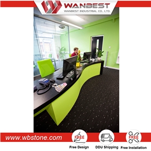 Commercial Furniture General Use and Plywood/Mdf,Wood Material Frame Artificial Stone Reception Desk