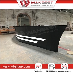 Factory Supply Pure Acrylic Solid Surface Commercial Restaurant Bar Counter Design