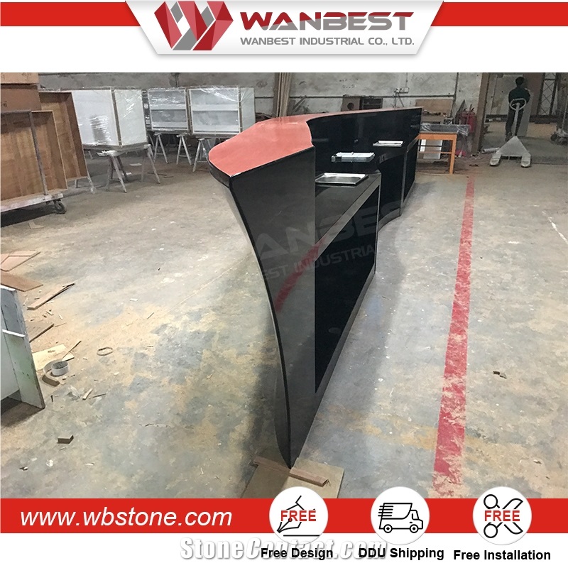 Factory Supply Pure Acrylic Solid Surface Commercial Restaurant Bar Counter Design