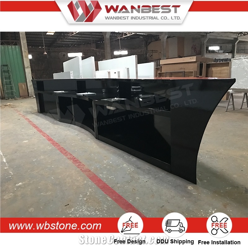 Factory Supply Pure Acrylic Solid Surface Commercial Restaurant Bar Counter Design