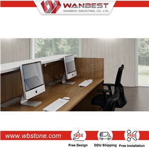 High Quality Artificial Stone Reception Information Counter Top with Wooden Cabinet