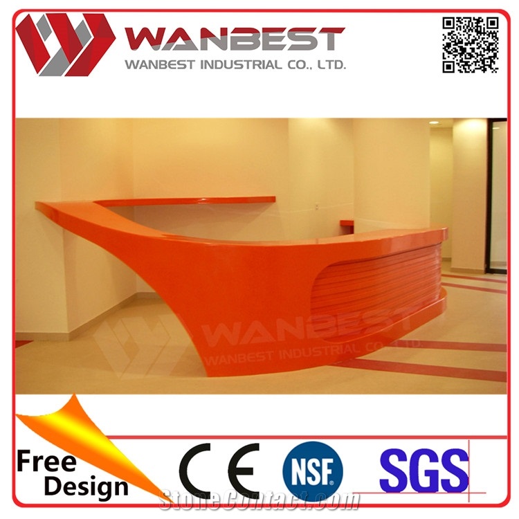 Import Acrylic Solid Surface Restaurant Reception Desk Furniture