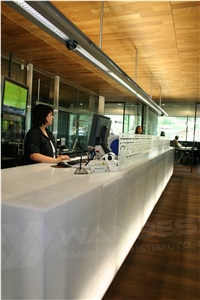 Import Acrylic Solid Surface Restaurant Reception Desk Furniture