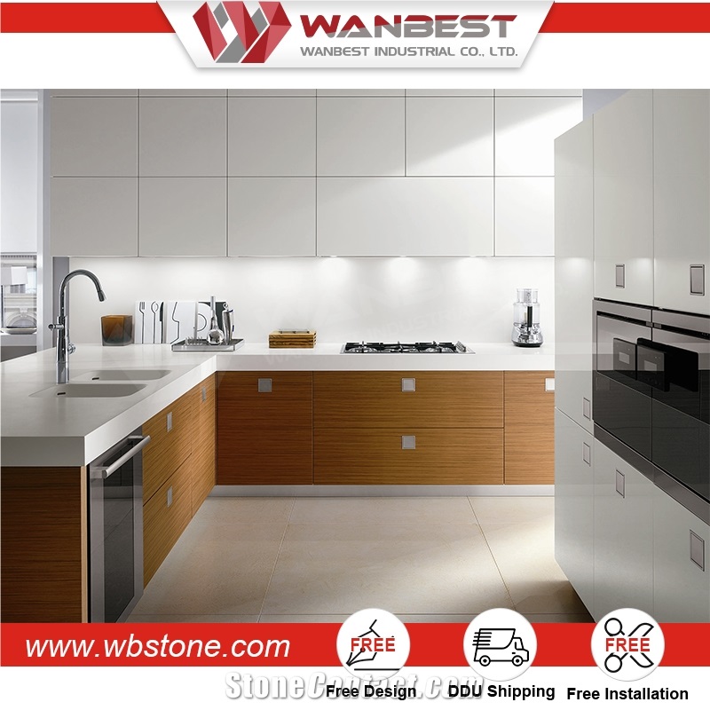 Modern Design Solid Surface Precut Stone Commercial Kitchen Counters