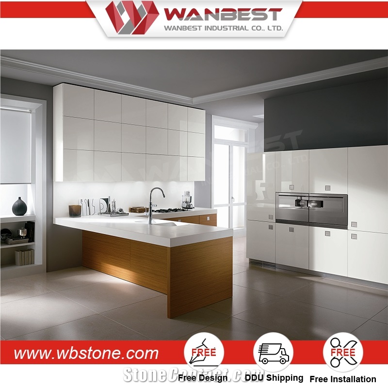 Modern Design Solid Surface Precut Stone Commercial Kitchen Counters