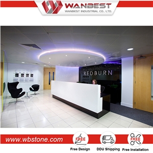 Modern Design Used Salon Front Desk Reception Counter, L Shaped Reception Desk,Artificial Stone Reception Desk Counter Top