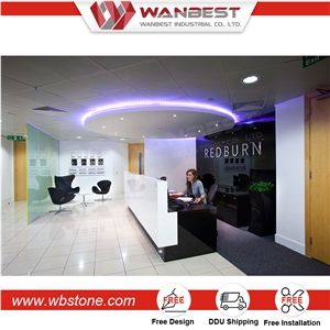 Modern Design Used Salon Front Desk Reception Counter, L Shaped Reception Desk,Artificial Stone Reception Desk Counter Top