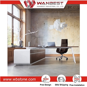 Office Desk with Factory Price Marble Stone Office Furniture Desk