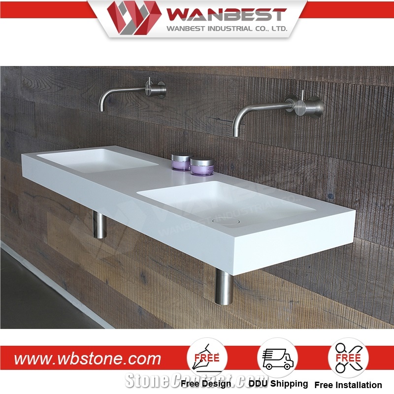 Rectangle Undermount Sink, Sinks with Tap Hole, Ceramic Wash Basin