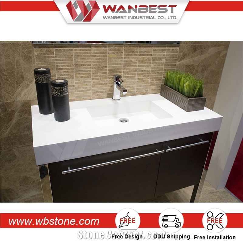 Rectangle Undermount Sink, Sinks with Tap Hole, Ceramic Wash Basin