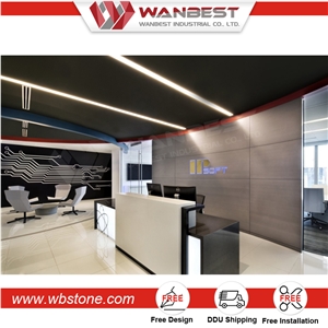 White and Black Front Desk for Commercial Space White and Black Front Desk for Commercial Space