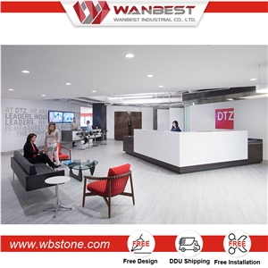 White and Black Front Desk for Commercial Space