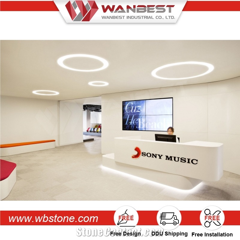 White and Black Front Desk for Commercial Space