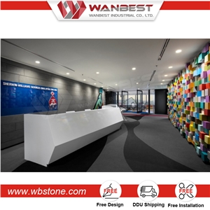 White and Black Front Desk for Commercial Space