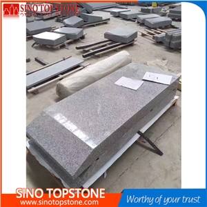 G603 White Sesame Granite Tombstone, Light Grey Granite Monument