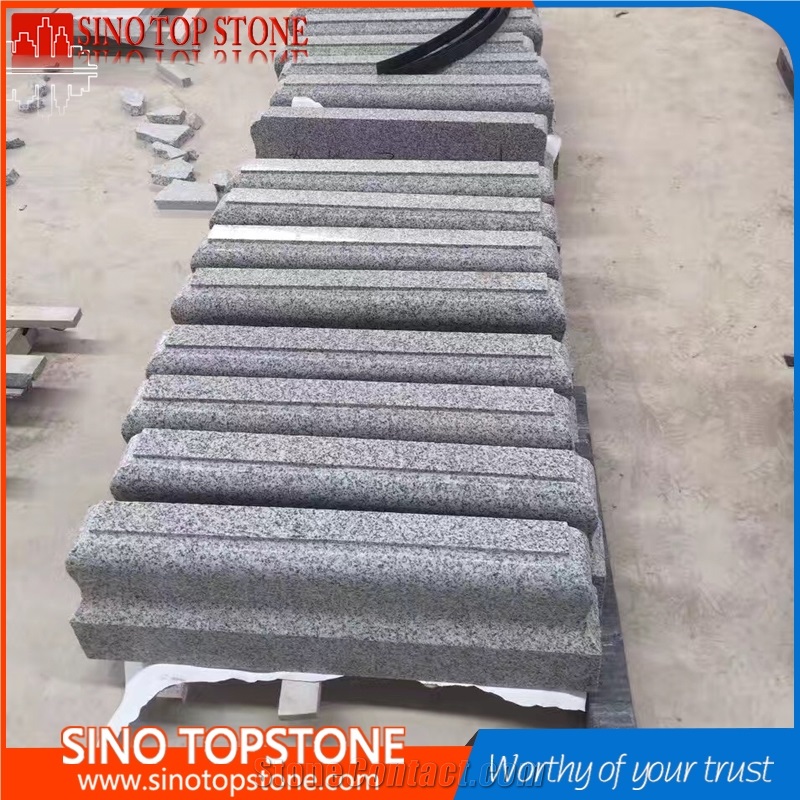 G603 White Sesame Granite Tombstone, Light Grey Granite Monument