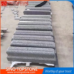 G603 White Sesame Granite Tombstone, Light Grey Granite Monument