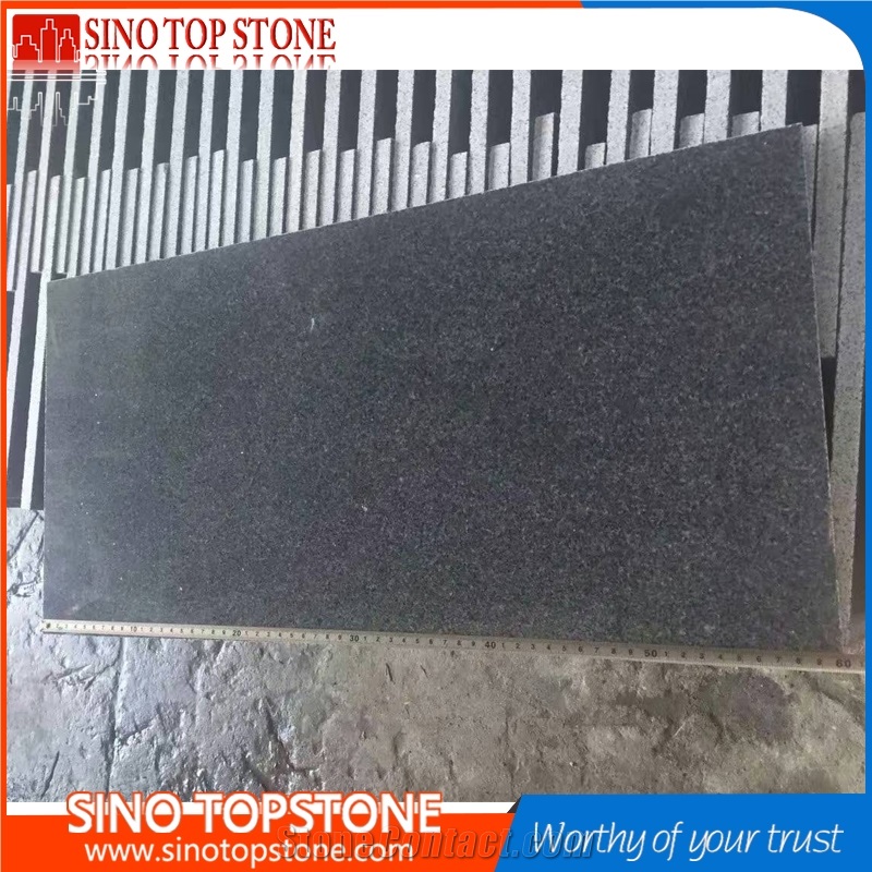 Sesame Black G654 Thin Tiles, China Impala Padang Dark G654 Granite 12x24 1cm Thin Tile